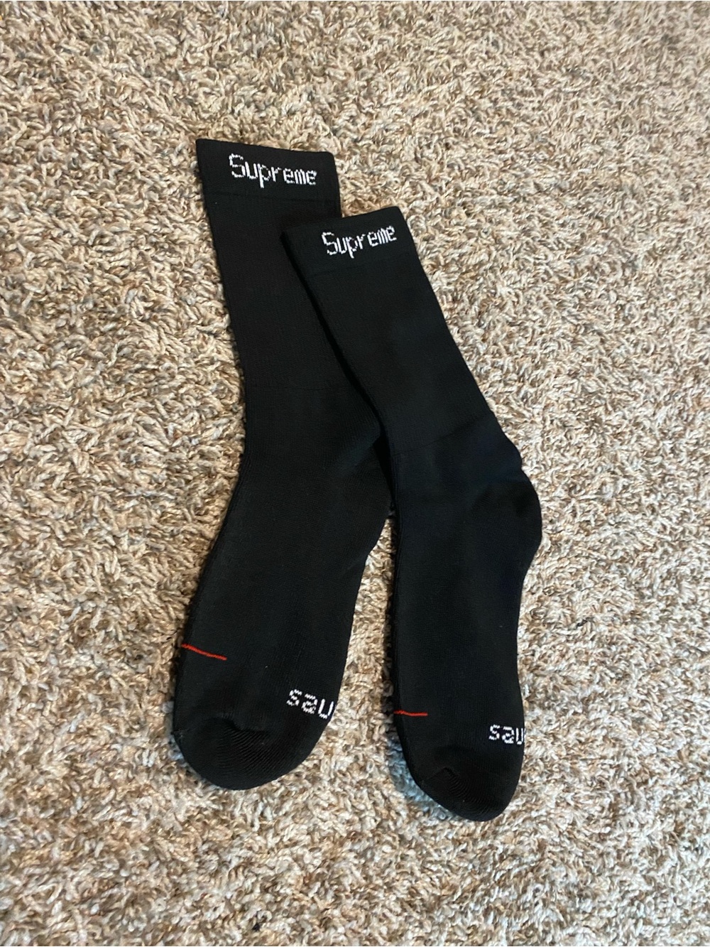 New Supreme Black Crew Socks 1 pair - 2 socks!